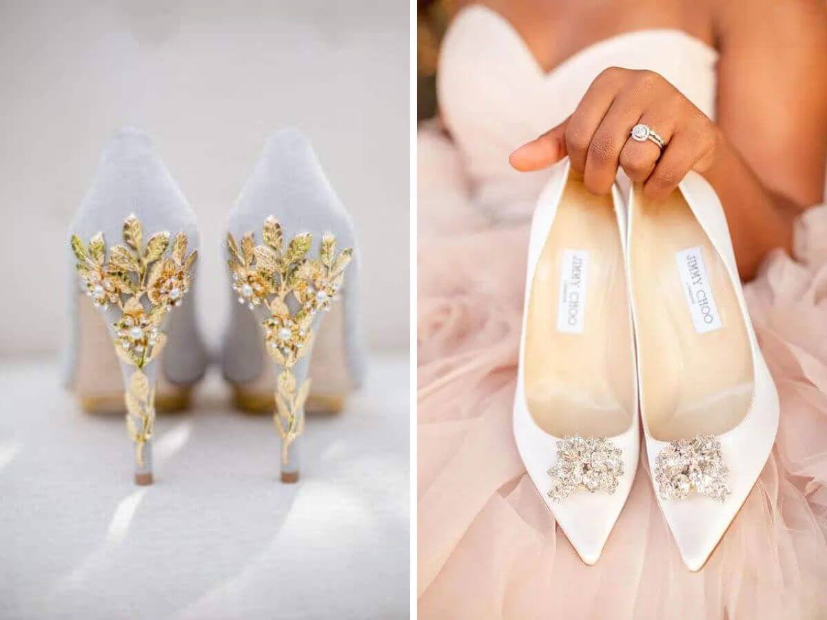 Wedding shoes with high heels